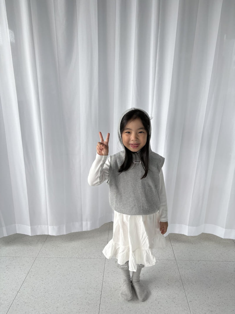 Pepper - Korean Children Fashion - #kidsshorts - Waffle Hooded Vest - 5