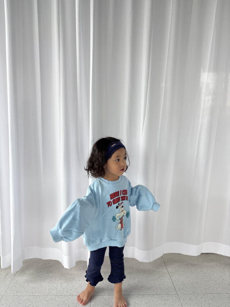 Pepper - Korean Children Fashion - #kidsshorts - Dumbbell Sweatshirt - 3