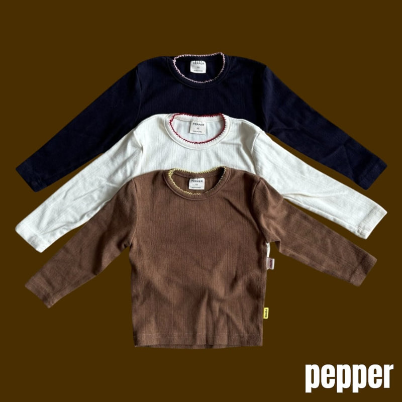 Pepper - Korean Children Fashion - #kidsshorts - Pintuck Eyelet Tee