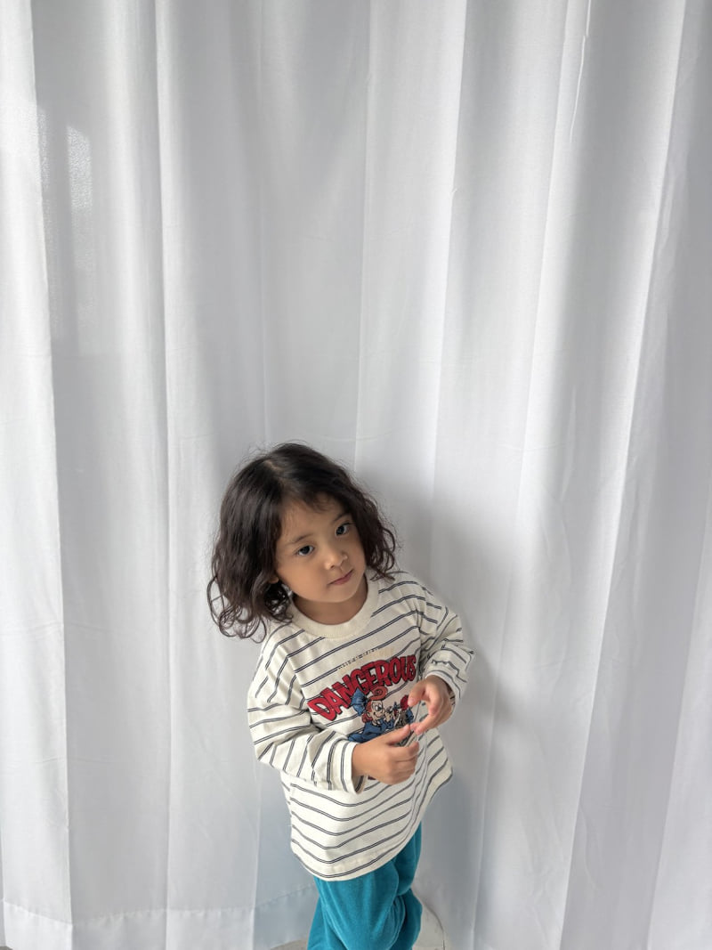 Pepper - Korean Children Fashion - #kidsstore - Bulldog Striped Tee - 9