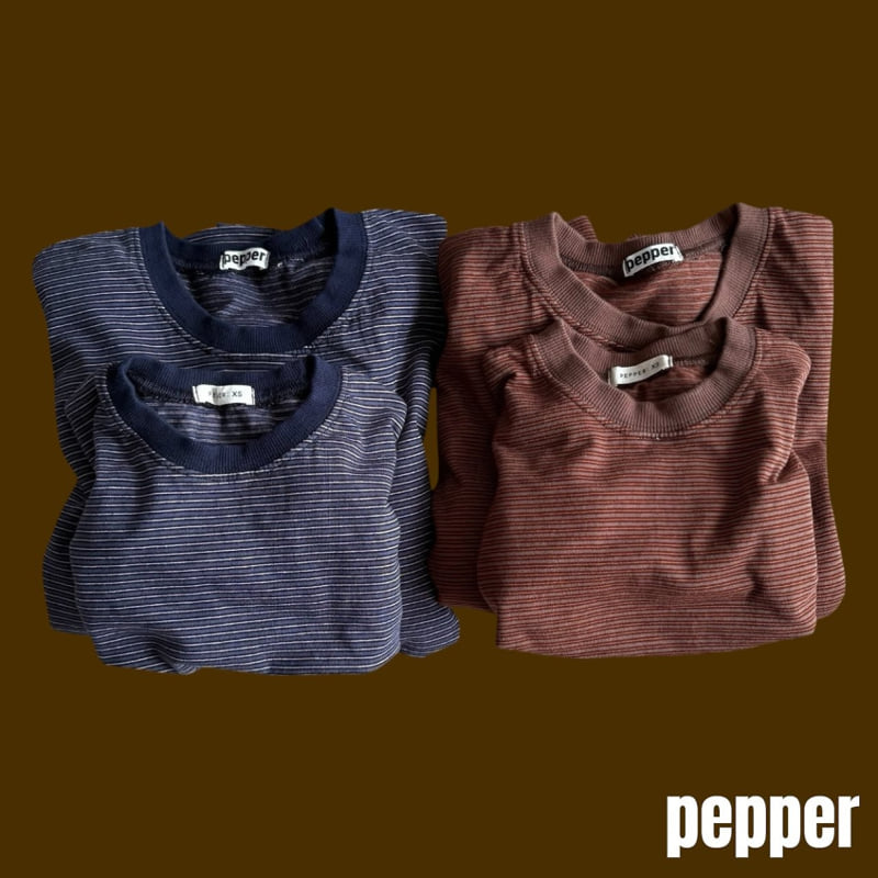 Pepper - Korean Children Fashion - #kidsstore - Jelly Striped Tee (Adult) - 3
