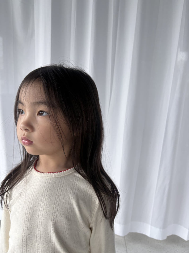 Pepper - Korean Children Fashion - #kidsstore - Pintuck Eyelet Tee - 2
