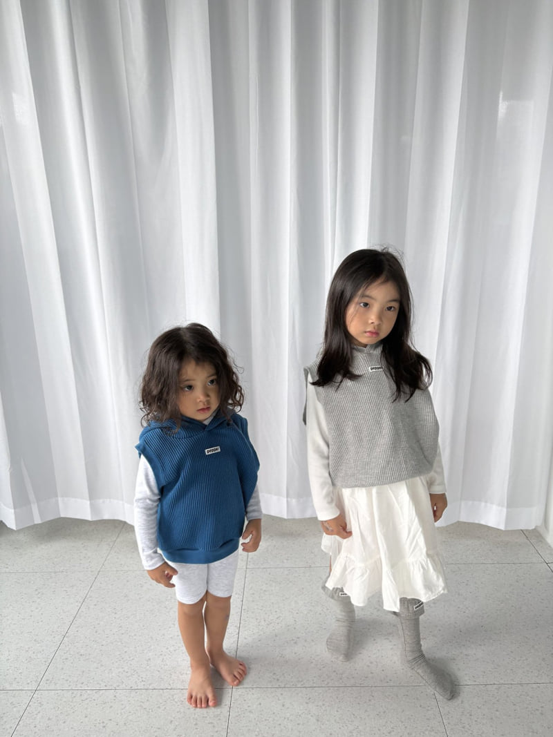 Pepper - Korean Children Fashion - #kidzfashiontrend - Waffle Hooded Vest - 7