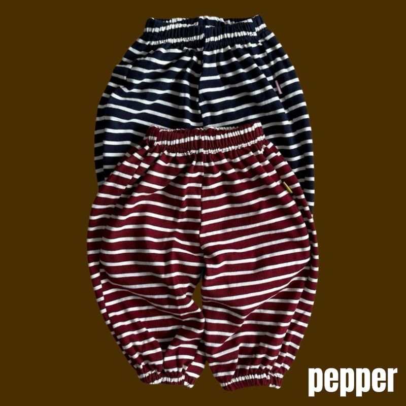 Pepper - Korean Children Fashion - #kidzfashiontrend - Chacha Striped Jogger Pants