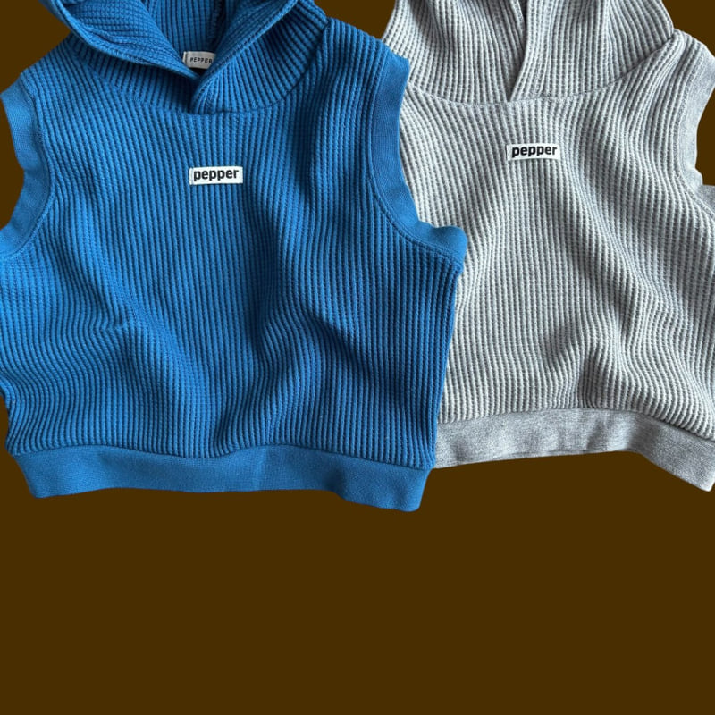 Pepper - Korean Children Fashion - #littlefashionista - Waffle Hooded Vest - 9