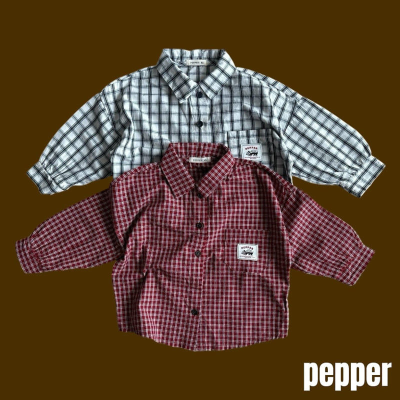 Pepper - Korean Children Fashion - #littlefashionista - Cookie Check Shirt