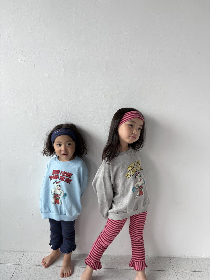 Pepper - Korean Children Fashion - #minifashionista - Dumbbell Sweatshirt - 9