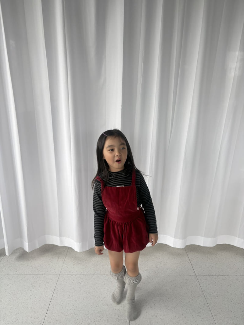 Pepper - Korean Children Fashion - #prettylittlegirls - Corduroy Short Overalls - 7