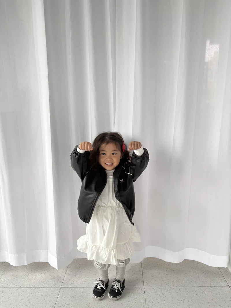 Pepper - Korean Children Fashion - #toddlerclothing - PP Faux Leather Jacket - 4