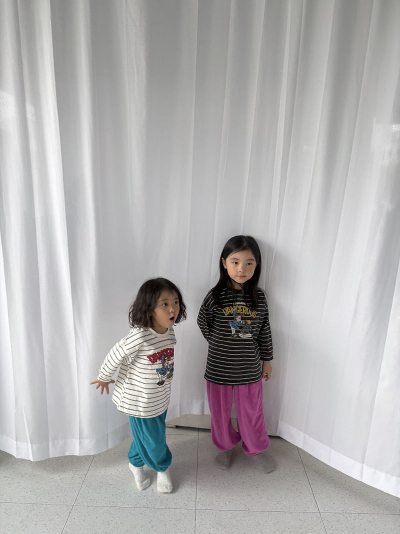 Pepper - Korean Children Fashion - #stylishchildhood - Bulldog Striped Tee - 2