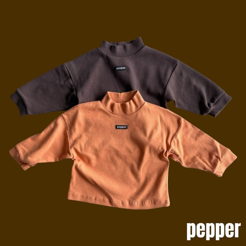 Pepper - Korean Children Fashion - #toddlerclothing - Tangerine Mock Neck Top