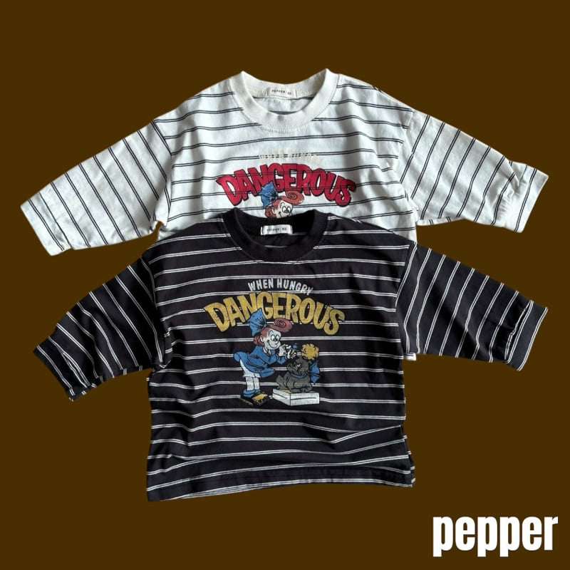 Pepper - Korean Children Fashion - #toddlerclothing - Bulldog Striped Tee