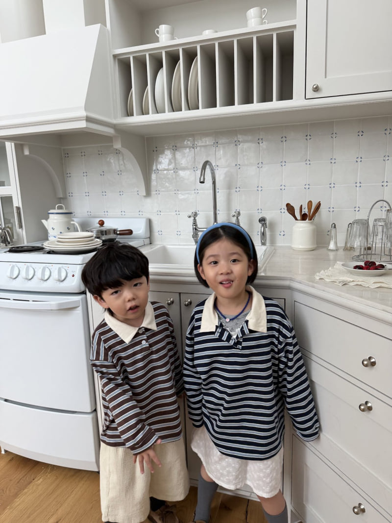 Pie - Korean Baby Fashion - #babyoutfit - Marshmallow Collar Tee - 9