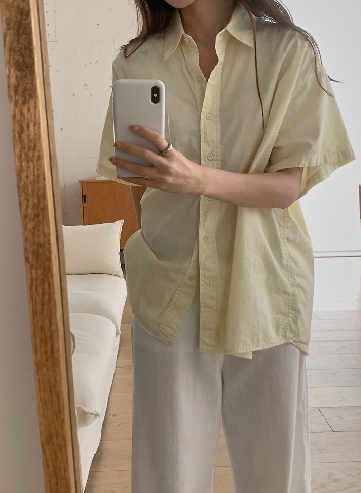 Pomelo - Korean Women Fashion - #momslook - Pocket Washed Shirt - 2