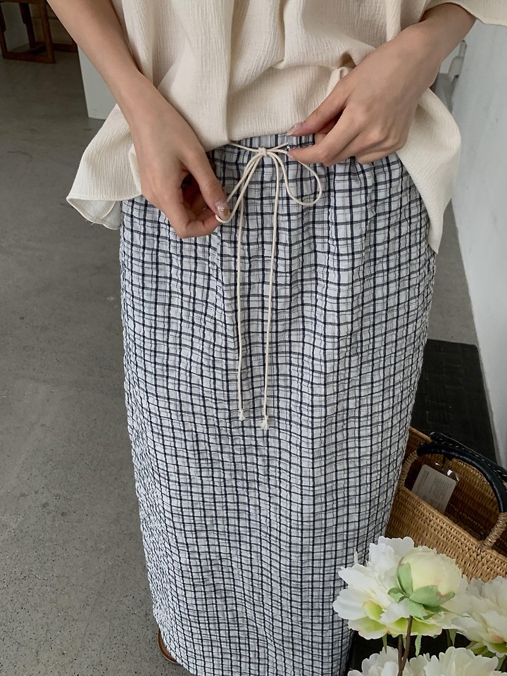 Pomelo - Korean Women Fashion - #momslook - Cozy Check Skirt - 10