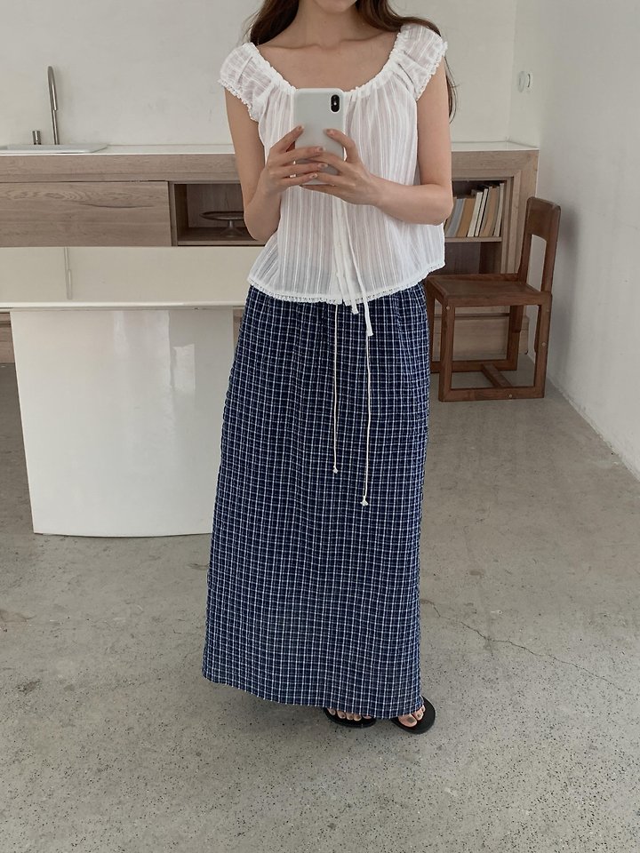 Pomelo - Korean Women Fashion - #momslook - Cozy Check Skirt - 8