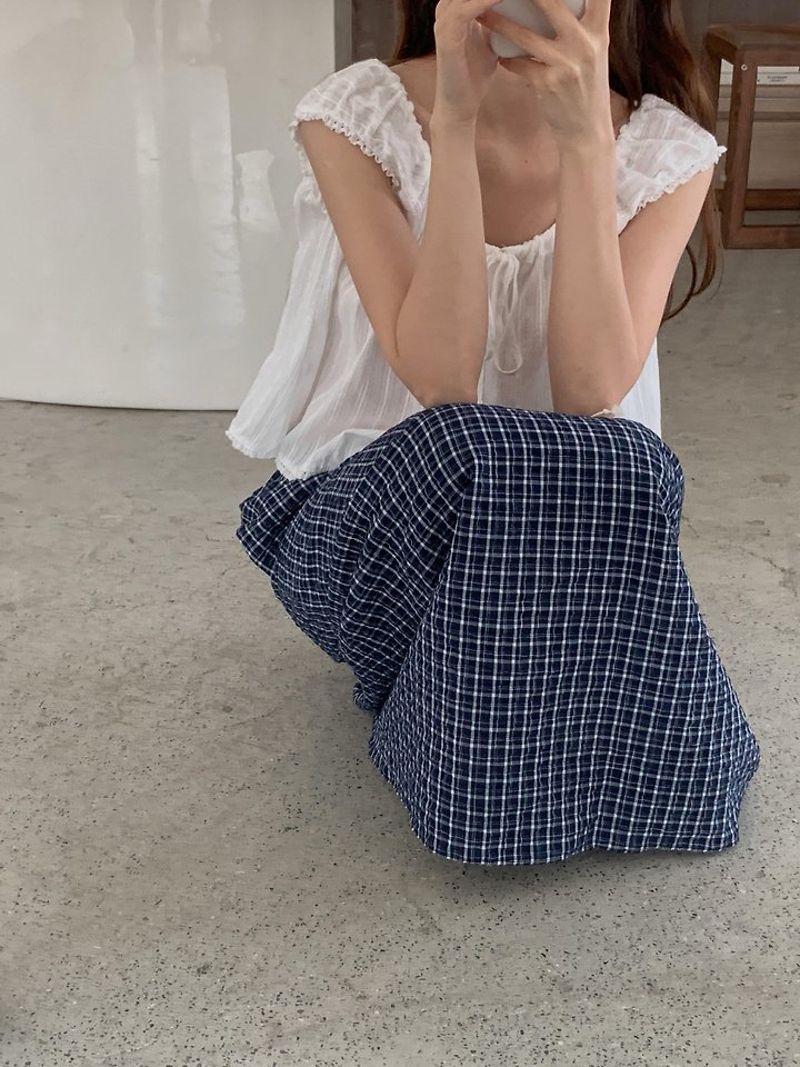 Pomelo - Korean Women Fashion - #momslook - Cozy Check Skirt - 9