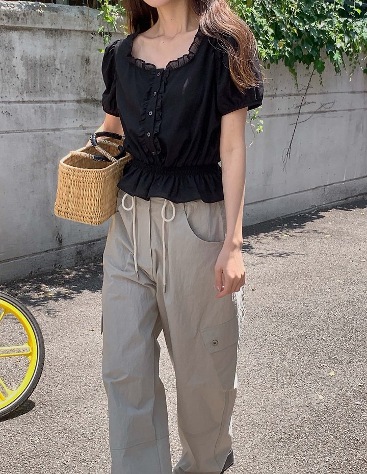 Pomelo - Korean Women Fashion - #momslook - Smocked Frill Blouse - 5