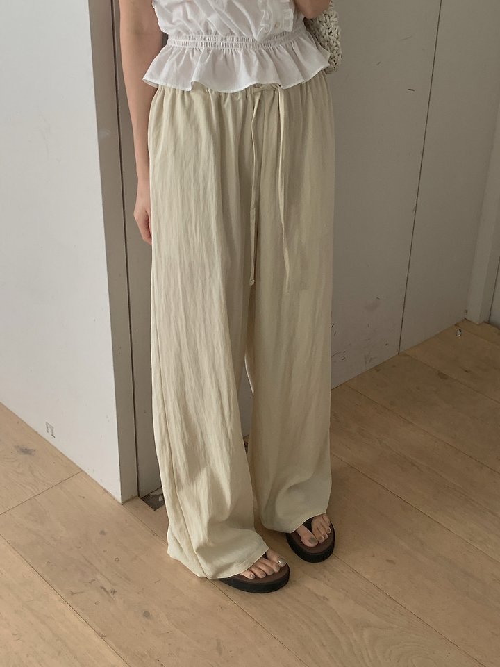 Pomelo - Korean Women Fashion - #restrostyle - Natural Banded Pants - 3