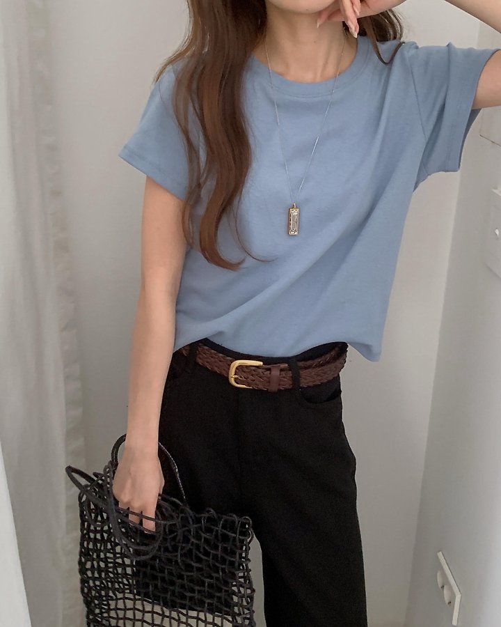 Pomelo - Korean Women Fashion - #romanticstyle - Rollin Cotton Tee - 10