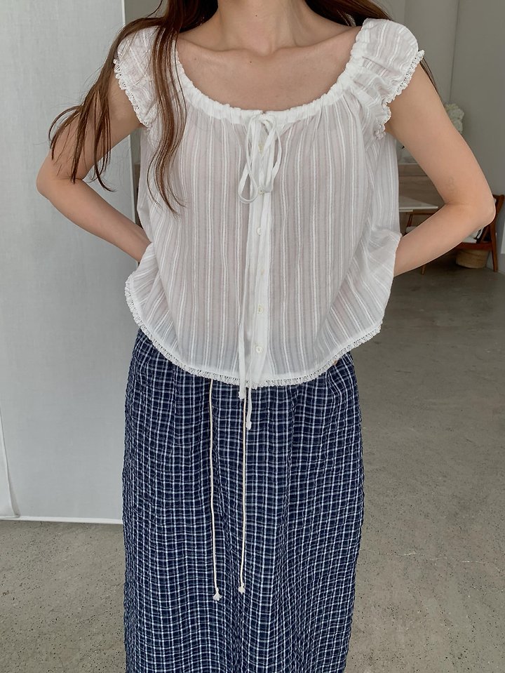 Pomelo - Korean Women Fashion - #romanticstyle - Atelier Sleeveless Blouse - 8