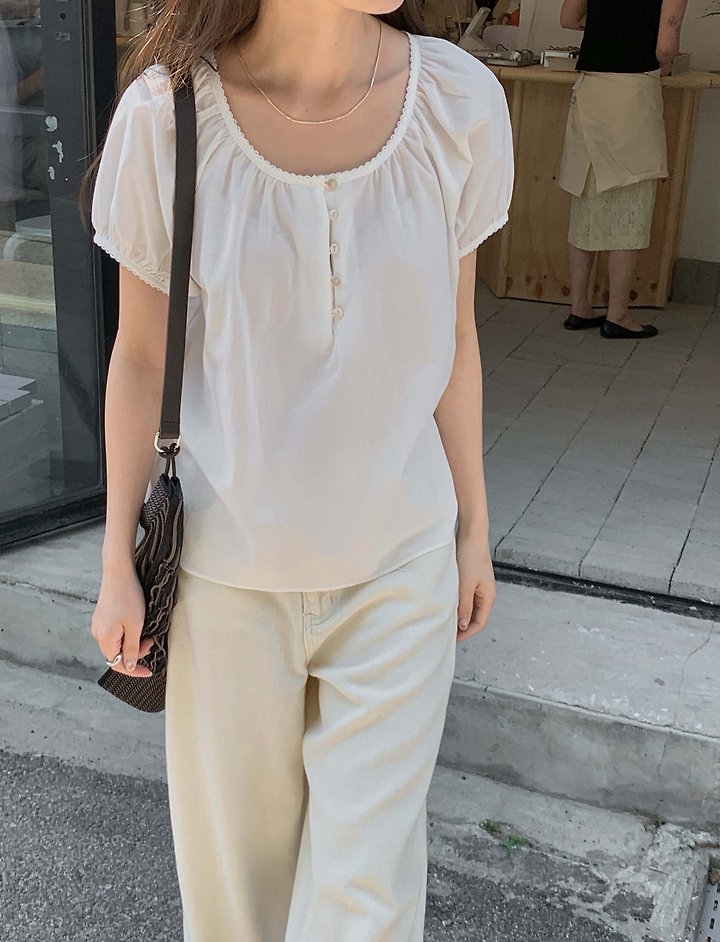 Pomelo - Korean Women Fashion - #romanticstyle - L Pintuck Blouse - 5
