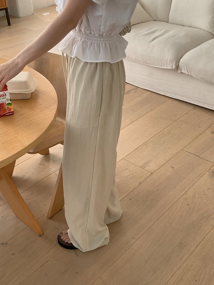 Pomelo - Korean Women Fashion - #shopsmall - Natural Banded Pants - 5