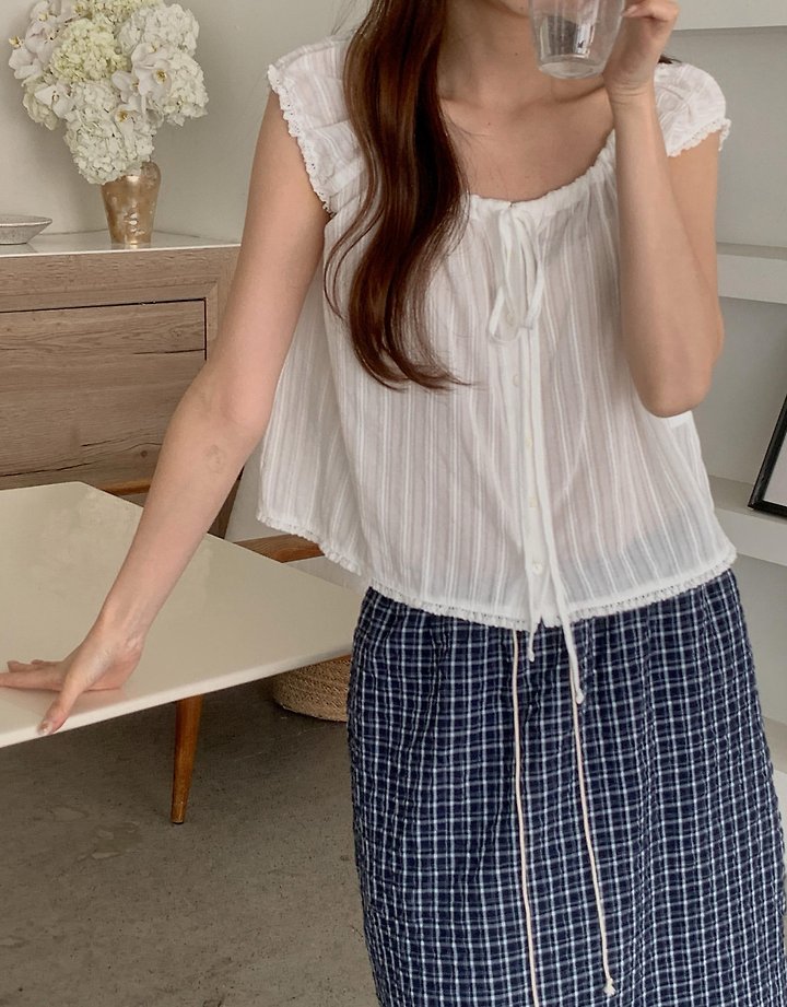 Pomelo - Korean Women Fashion - #thatsdarling - Atelier Sleeveless Blouse - 10