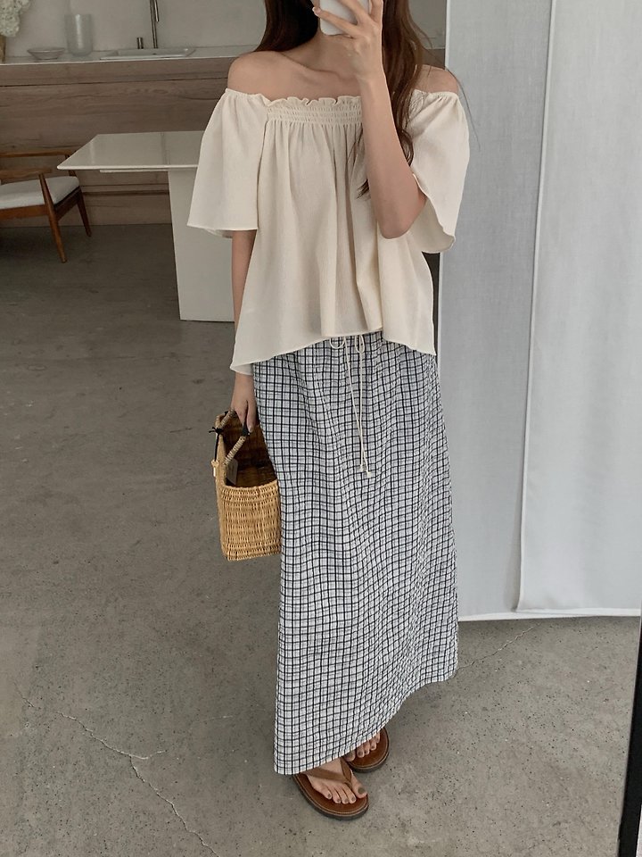 Pomelo - Korean Women Fashion - #vintageinspired - Cozy Check Skirt - 12
