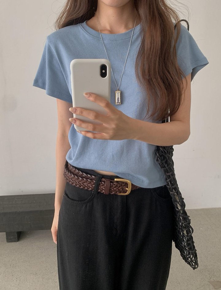Pomelo - Korean Women Fashion - #vintageinspired - Rollin Cotton Tee - 6