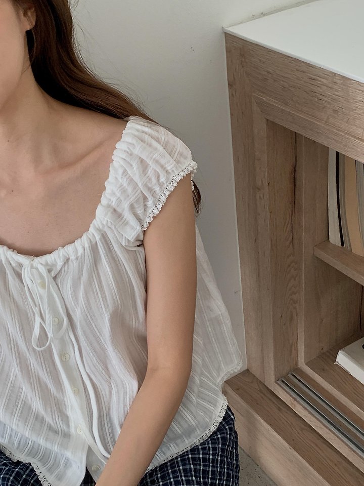 Pomelo - Korean Women Fashion - #vintagekidsstyle - Atelier Sleeveless Blouse - 5