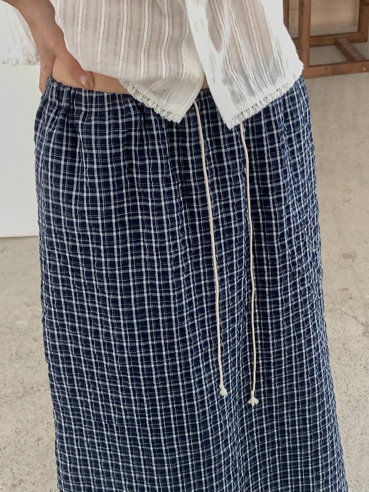 Pomelo - Korean Women Fashion - #womensfashion - Cozy Check Skirt - 3