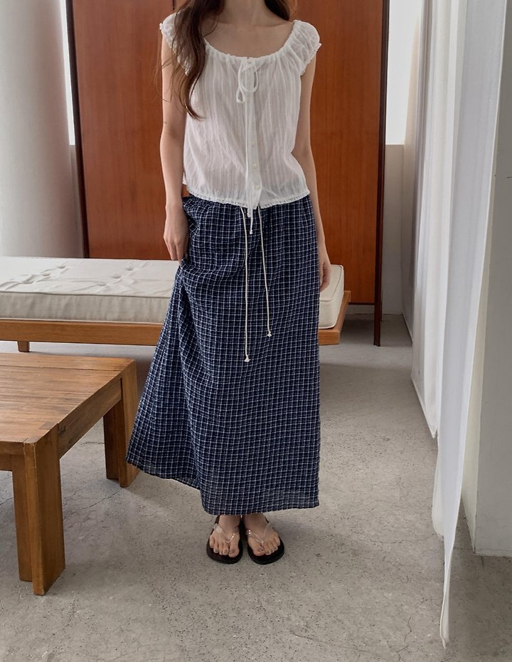 Pomelo - Korean Women Fashion - #womensfashion - Cozy Check Skirt - 5