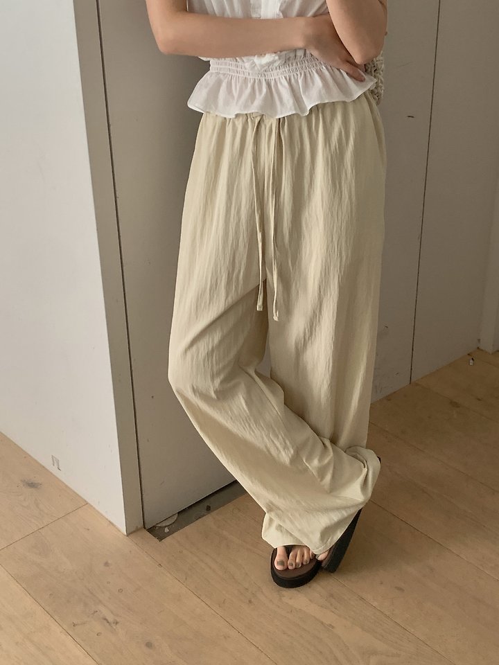 Pomelo - Korean Women Fashion - #womensfashion - Natural Banded Pants - 9