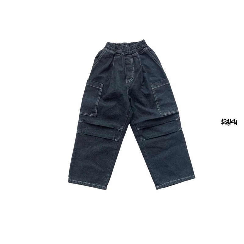 Raku - Korean Children Fashion - #Kfashion4kids - Stitch Denim Pants - 6