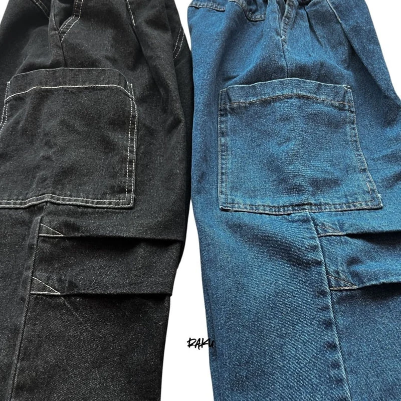 Raku - Korean Children Fashion - #childofig - Stitch Denim Pants - 12