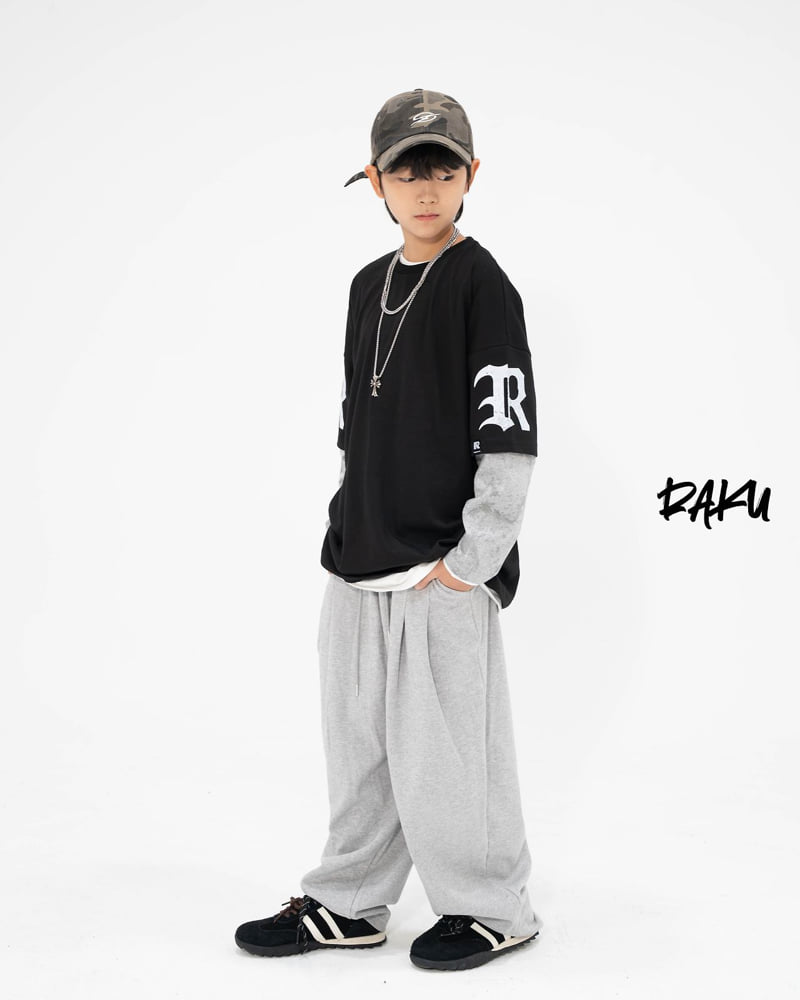 Raku - Korean Children Fashion - #kidsshorts - Letter Tee - 9