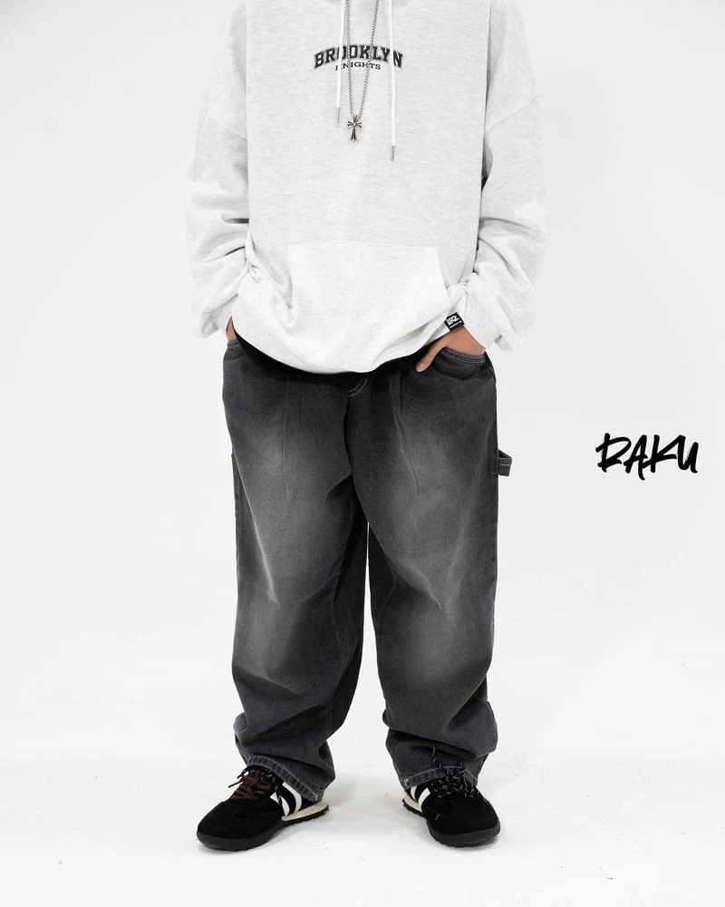 Raku - Korean Children Fashion - #prettylittlegirls - Carpenter Denim Pants - 11