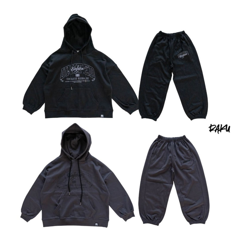 Raku - Korean Women Fashion - #shopsmall - Kingdom Hoodie Set - 2