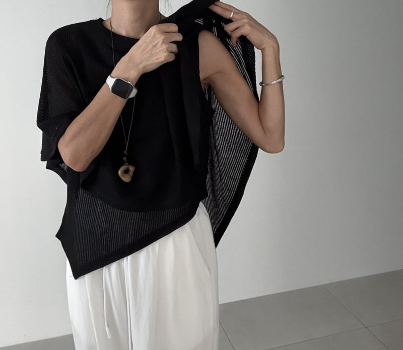 Ripple - Korean Women Fashion - #momslook - Cross Asymmetric Tee - 9