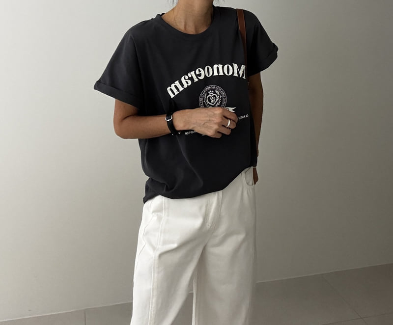 Ripple - Korean Women Fashion - #pursuepretty - Mono Roll-Up Tee - 8
