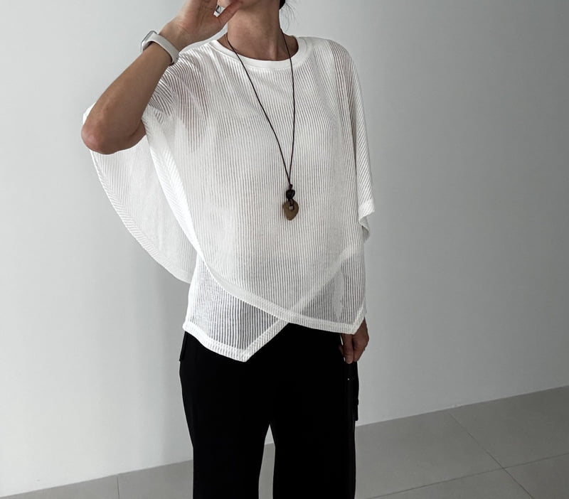 Ripple - Korean Women Fashion - #romanticstyle - Cross Asymmetric Tee - 5