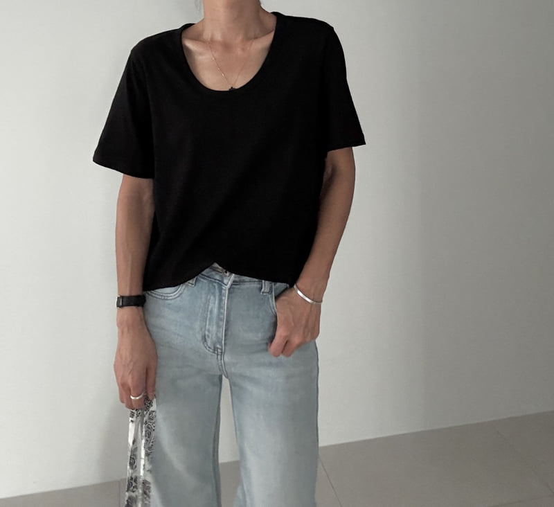 Ripple - Korean Women Fashion - #shopsmall - Four Seasons U-Neck Tee - 9