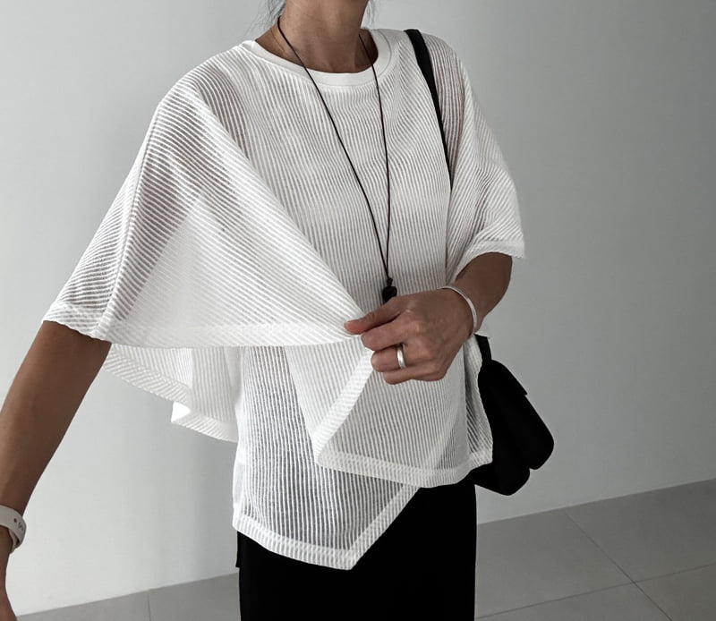 Ripple - Korean Women Fashion - #vintageinspired - Cross Asymmetric Tee