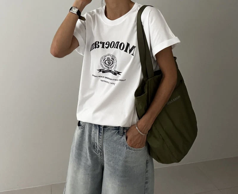 Ripple - Korean Women Fashion - #womensfashion - Mono Roll-Up Tee - 5