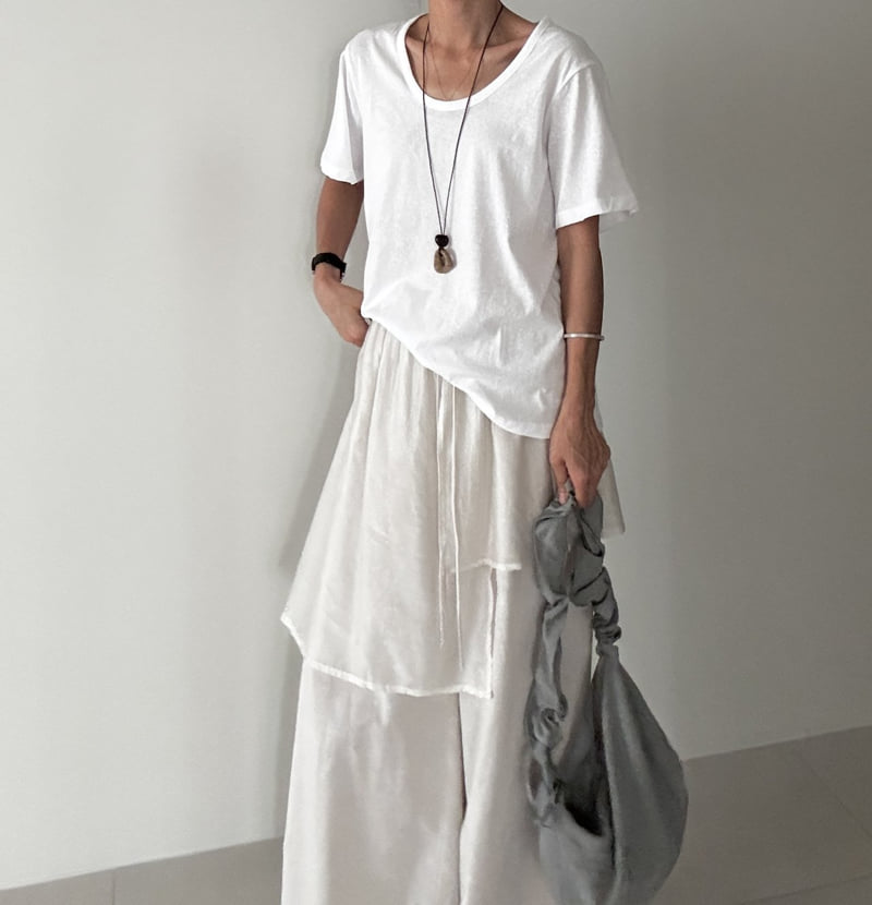 Ripple - Korean Women Fashion - #womensfashion - Four Seasons U-Neck Tee - 3