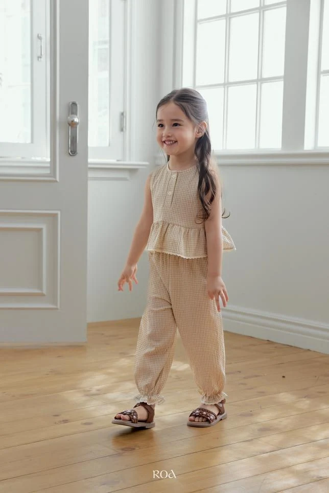 Roa - Korean Children Fashion - #childofig - Oat Check Set