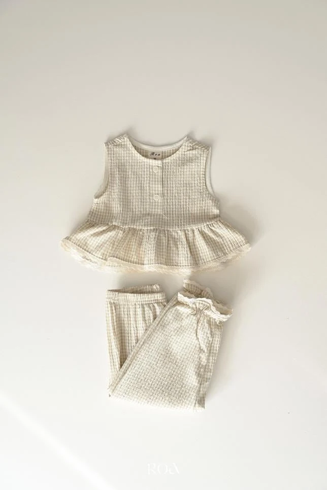 Roa - Korean Children Fashion - #designkidswear - Oat Check Set - 4