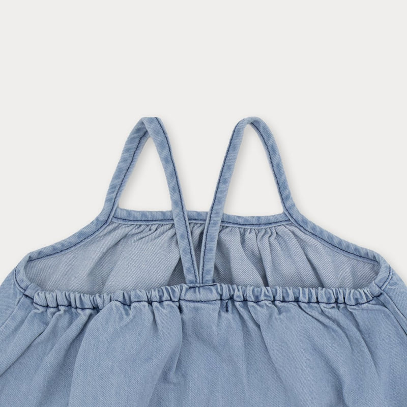 Soye - Korean Baby Fashion - #babyboutique - Bebe Denim Balloon Romper - 4