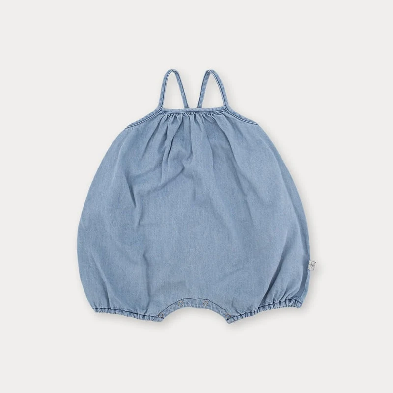 Soye - Korean Baby Fashion - #onlinebabyshop - Bebe Denim Balloon Romper